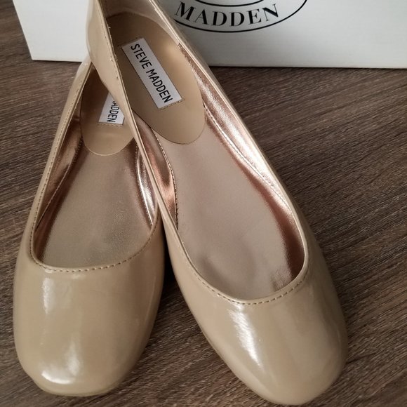 Steve Madden P-Starz Taupe Patent Ballet Flats 6M - Picture 1 of 11